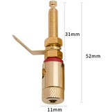Gold Binding Post Banana Jack Pair Extra Long Shaft with Solder Tabs