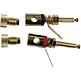 Gold Binding Post Banana Jack Pair Extra Long Shaft with Solder Tabs