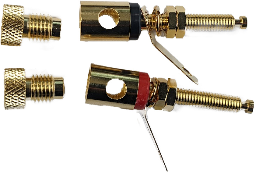 Gold Binding Post Banana Jack Pair Extra langer Schaft mit Lötfahnen