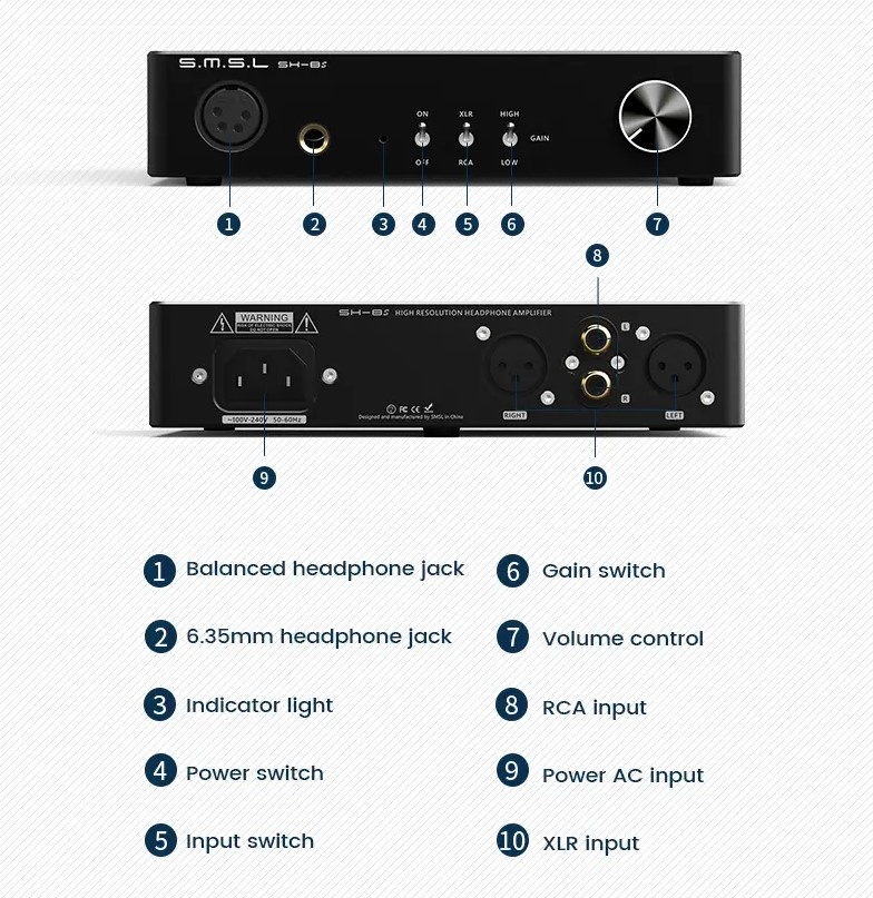 SH-8S headphone amplifier