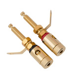 Gold Binding Post Banana Jack Pair Extra langer Schaft mit Lötfahnen