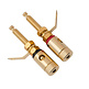 Gold Binding Post Banana Jack Pair Extra Long Shaft with Solder Tabs