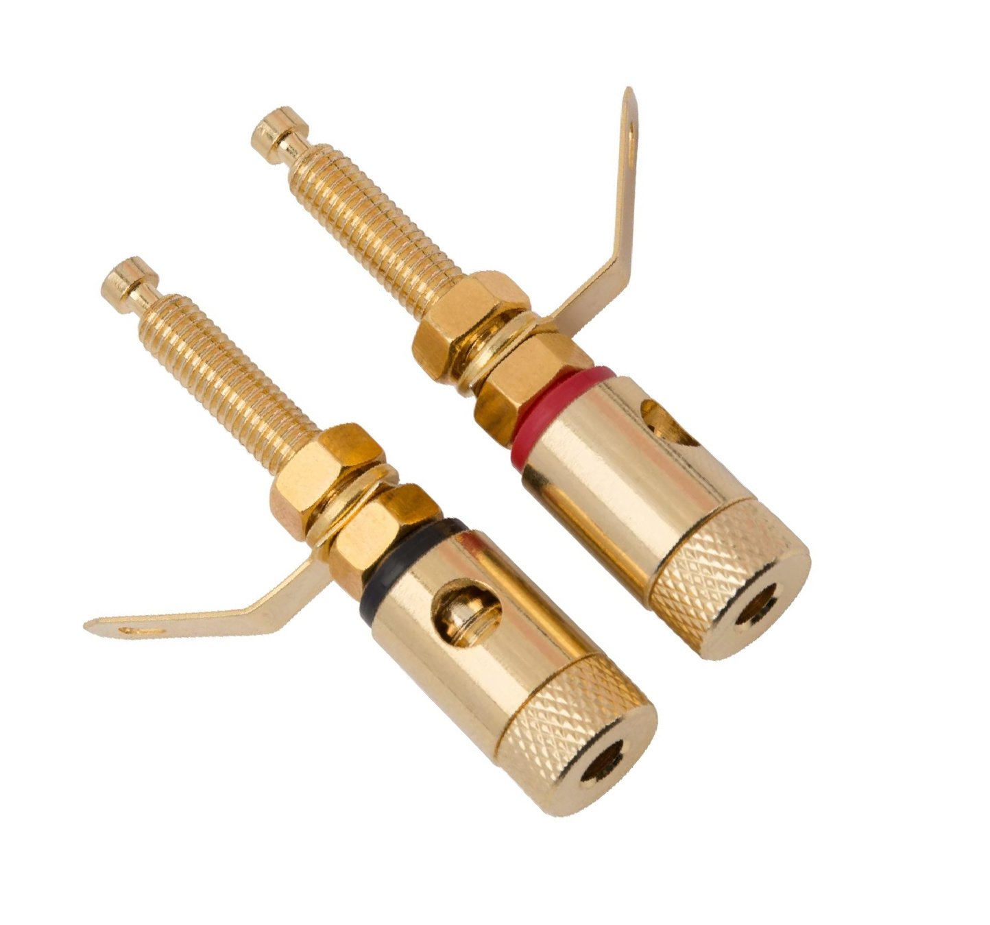 4-Pack Gold Plated Amplifier Terminal Binding Post – Banana Plug Speaker Jack, 4mm