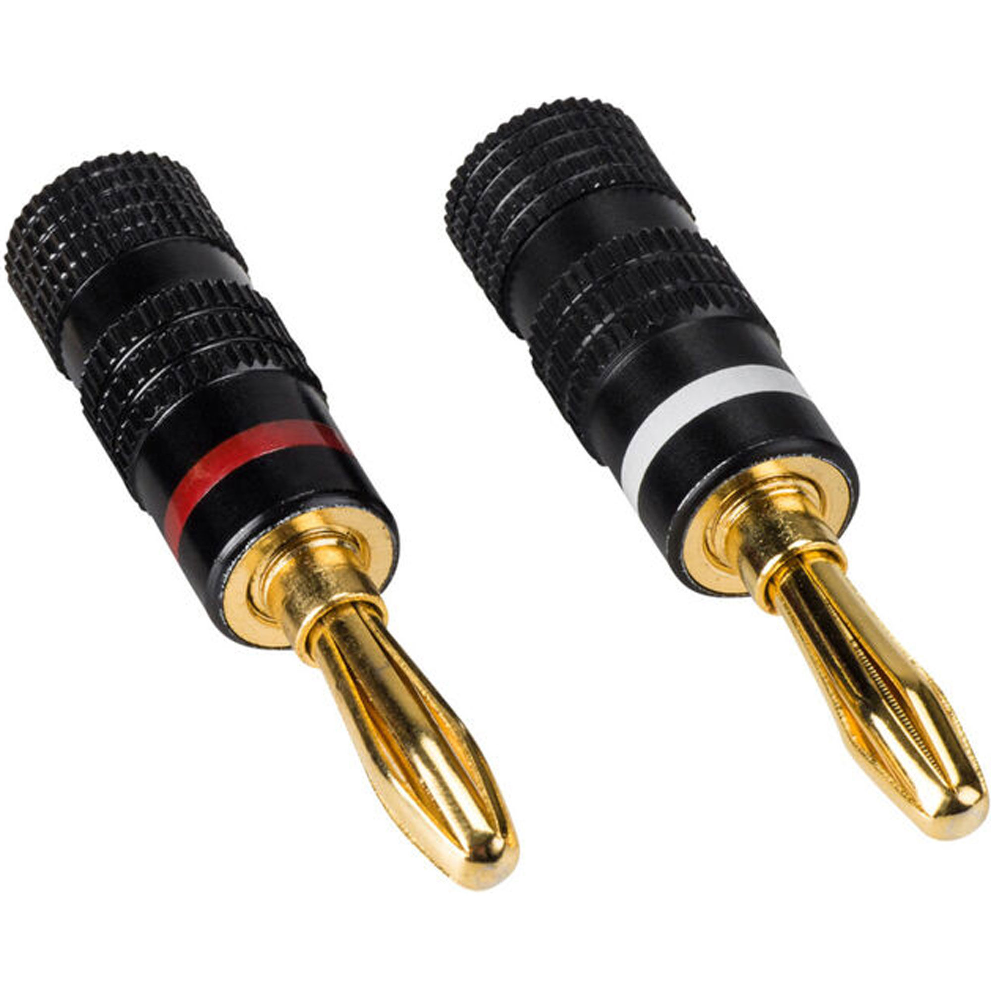 Banana Plugs with Dual Set Screws and Black set of 4 pieces
