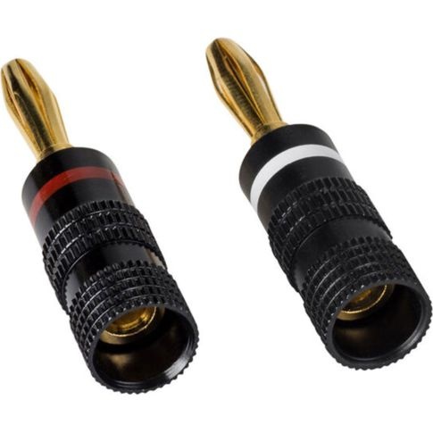 Banana Plugs with Dual Set Screws and Black set of 4 pieces