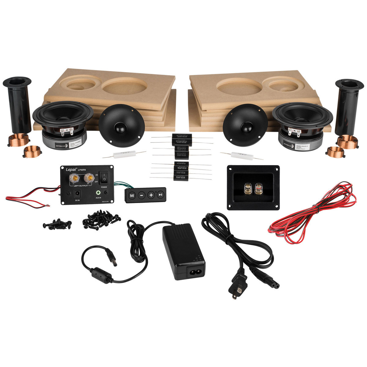 C-Sharp Powered 2-Way Speaker Kit  pair with built in amplifier