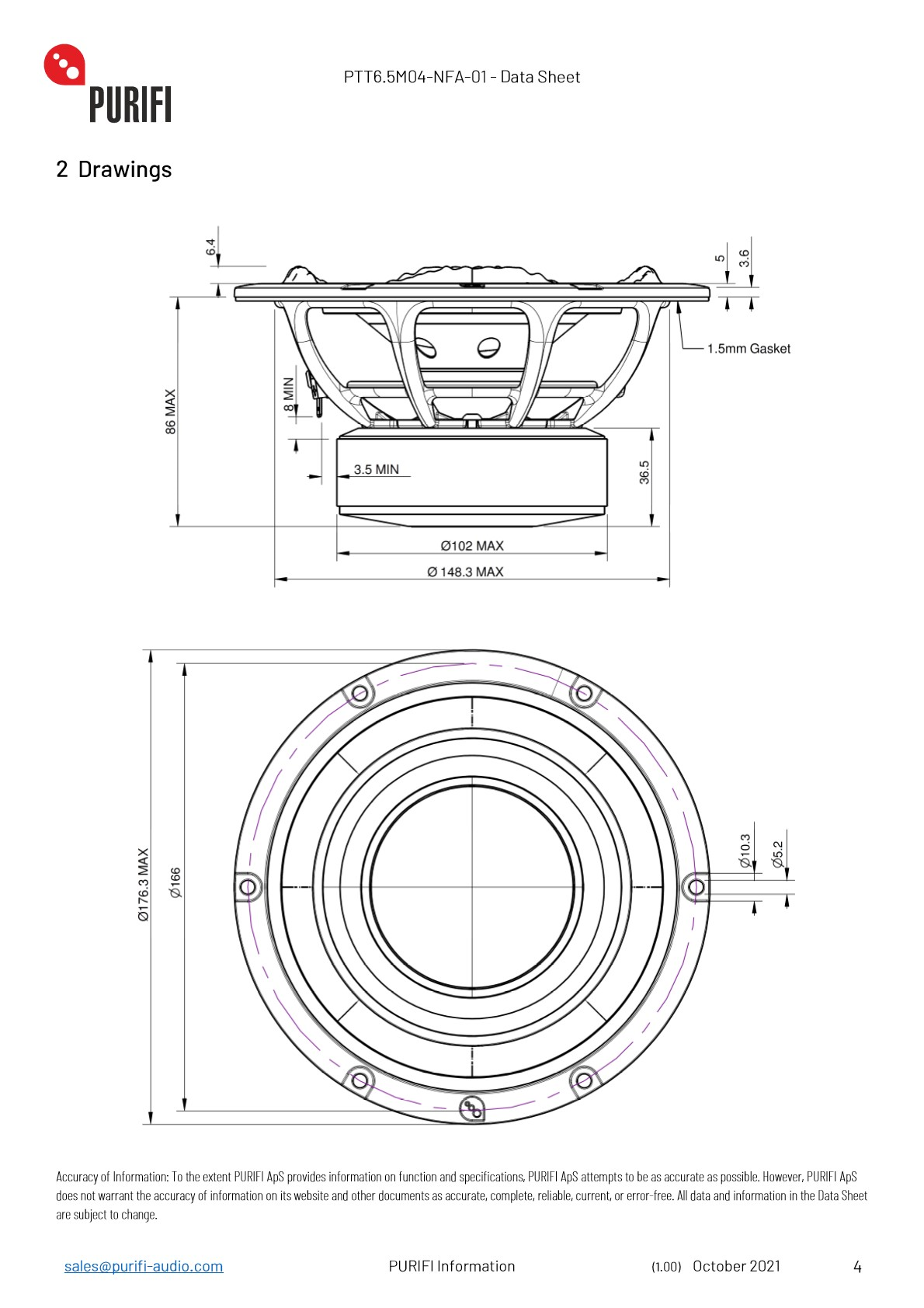 PTT6.5M04-NFA-01 Mid-range Woofer