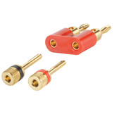 Gouden dubbele banaanstekker | Rood