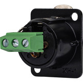 Female XLR naar 3-weg Phoenix Connector D Mount