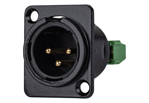 Male XLR to 3-Way Phoenix Connector D Mount