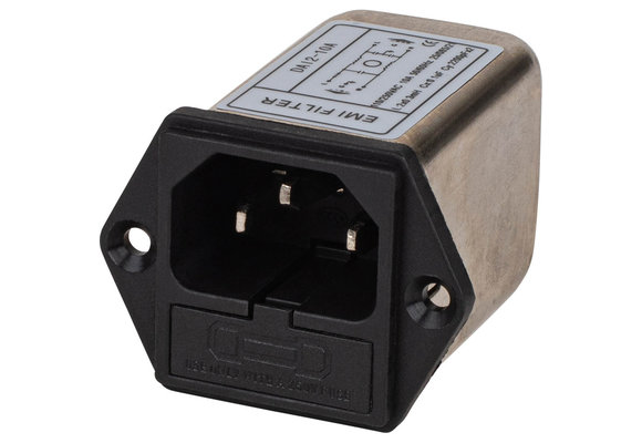 IEC AC 10A-aansluiting met EMI-filter en zekeringhouder