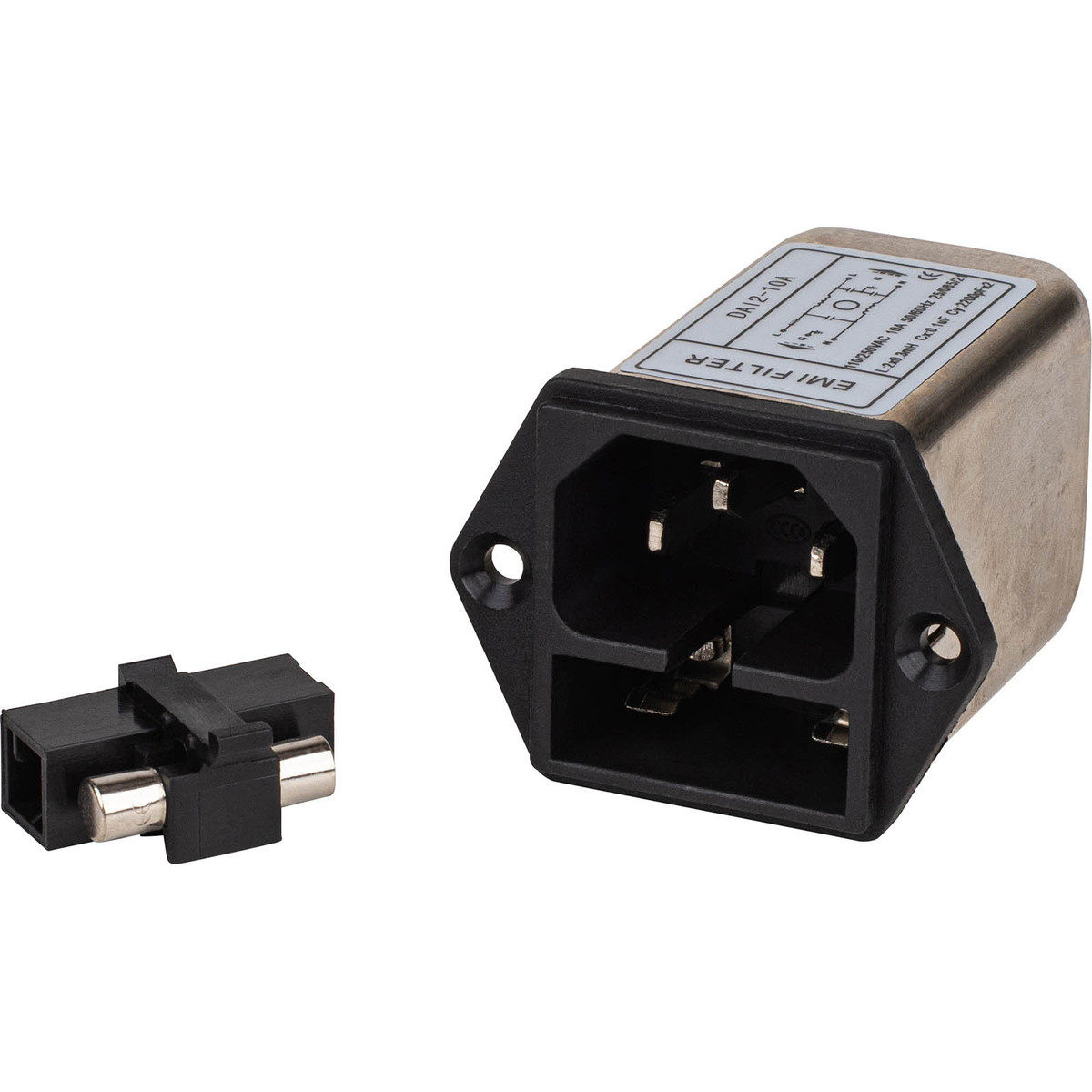 IEC AC 10A Socket with EMI Filter and Fuse Holder