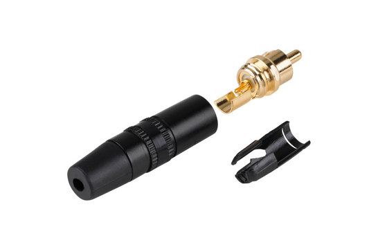 Rean NYS373-0 RCA Plug Connector Black Shell with Yellow / White / Red / Blue indicator
