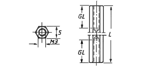 Abstandhalter aus Metall | 30 mm M3 | Weiblich - Weiblich
