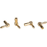Right Angle Gold Platted Banana Jacks 2 Red + 2 Black with Set Screws