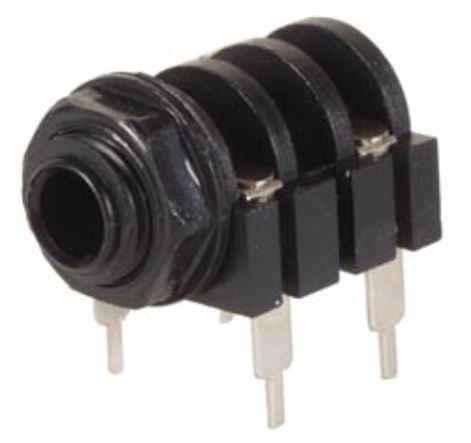 6,35 mm female jack-aansluiting mono met gesloten circuit