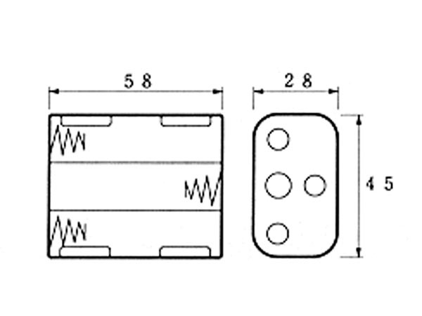 BH363B Battery Holder For 6 x AA-CELL With Battery clips