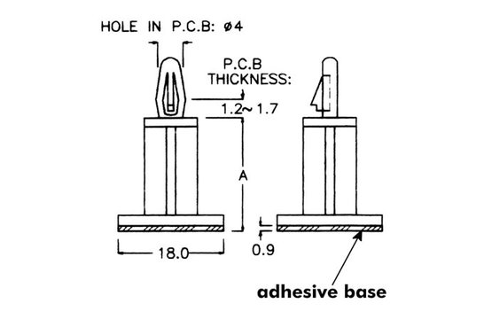 MMB300 PCB Holder | 20mm | Ø 4mm