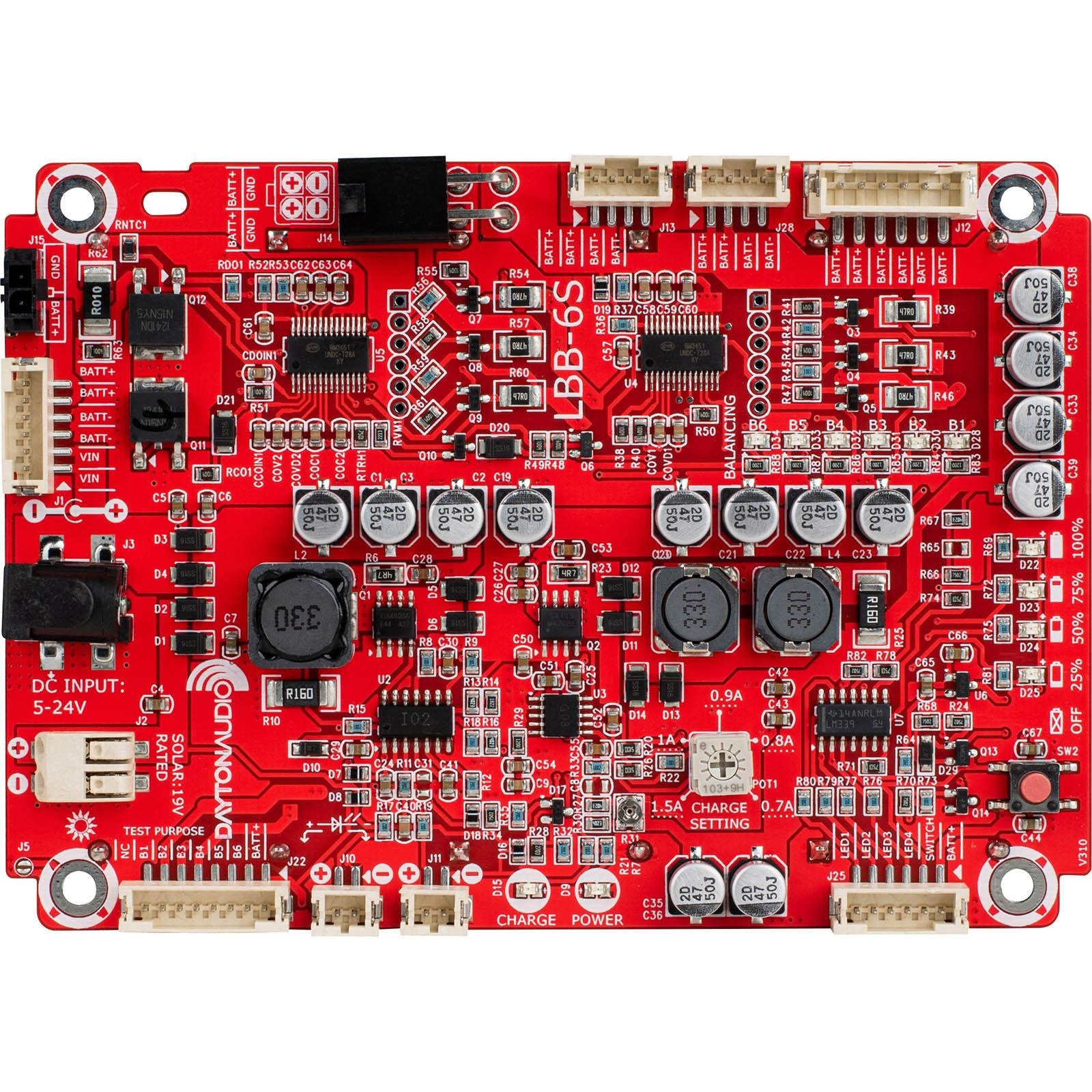 LBB-6S 25 VDC 6 x 18650 Battery Holder/Charger Board