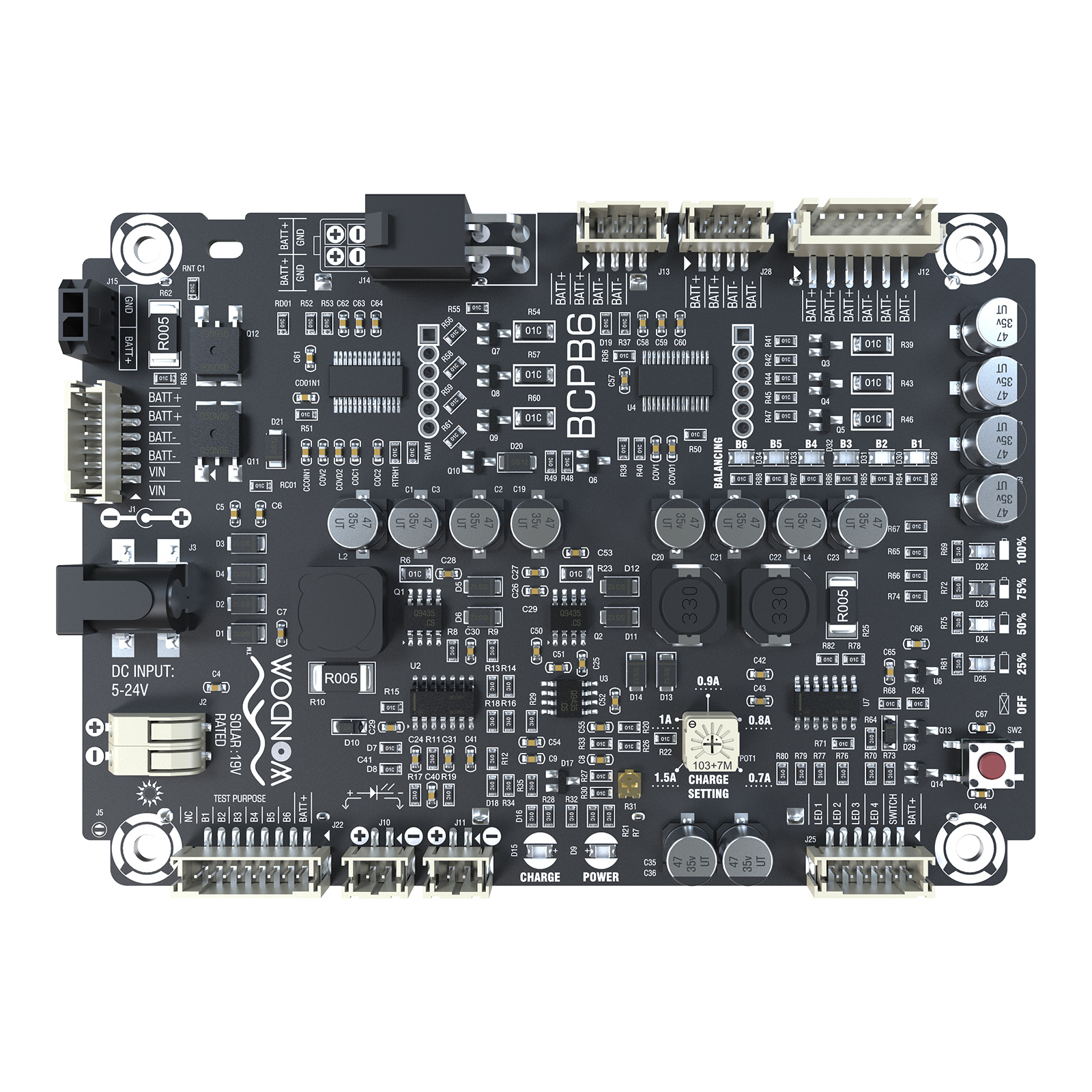 6S 18650 5-24V Input Lithium Battery Charging and Protection Board BCPB6