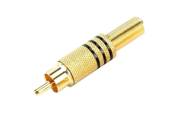 Gouden male RCA plug zwart