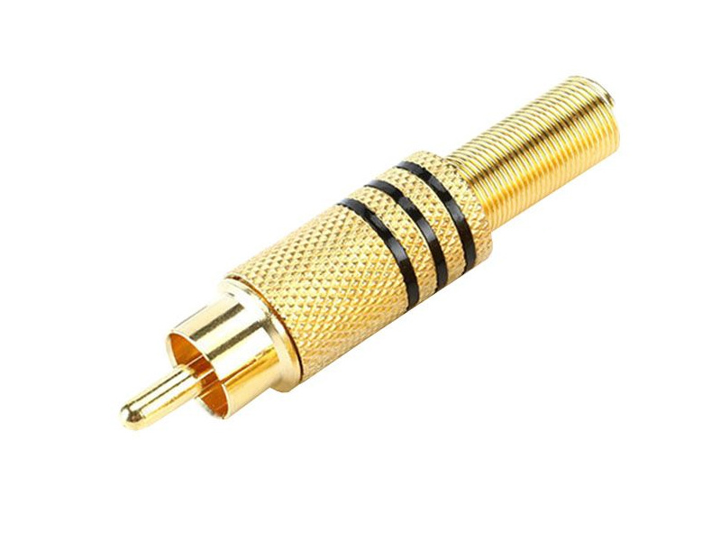 Male RCA plug Gold-plated Black