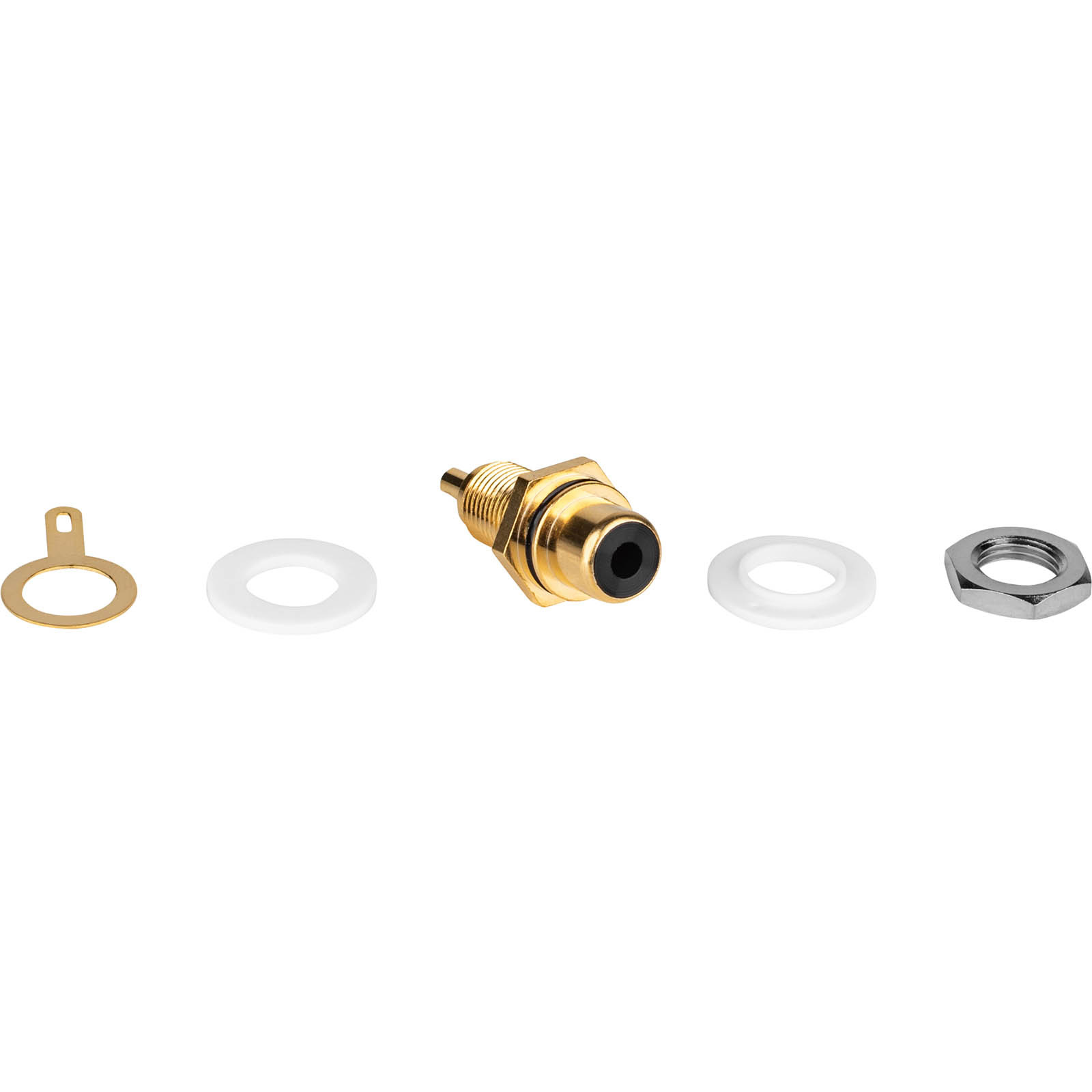 Chassis Mount Gold Plated Hex Nut RCA Jacks 2-Pair