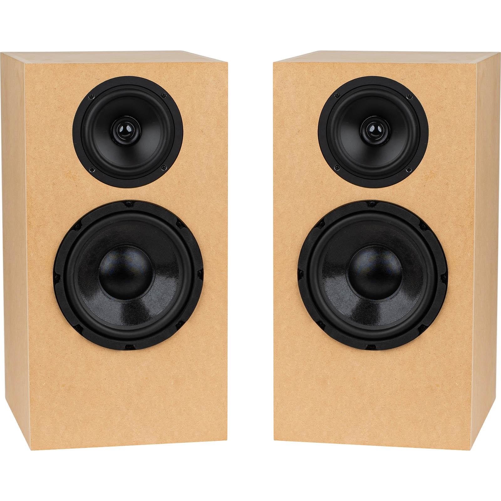 Orian 3-way High Output Bookshelf Speaker Kit Pair With Knock Down Enclosures