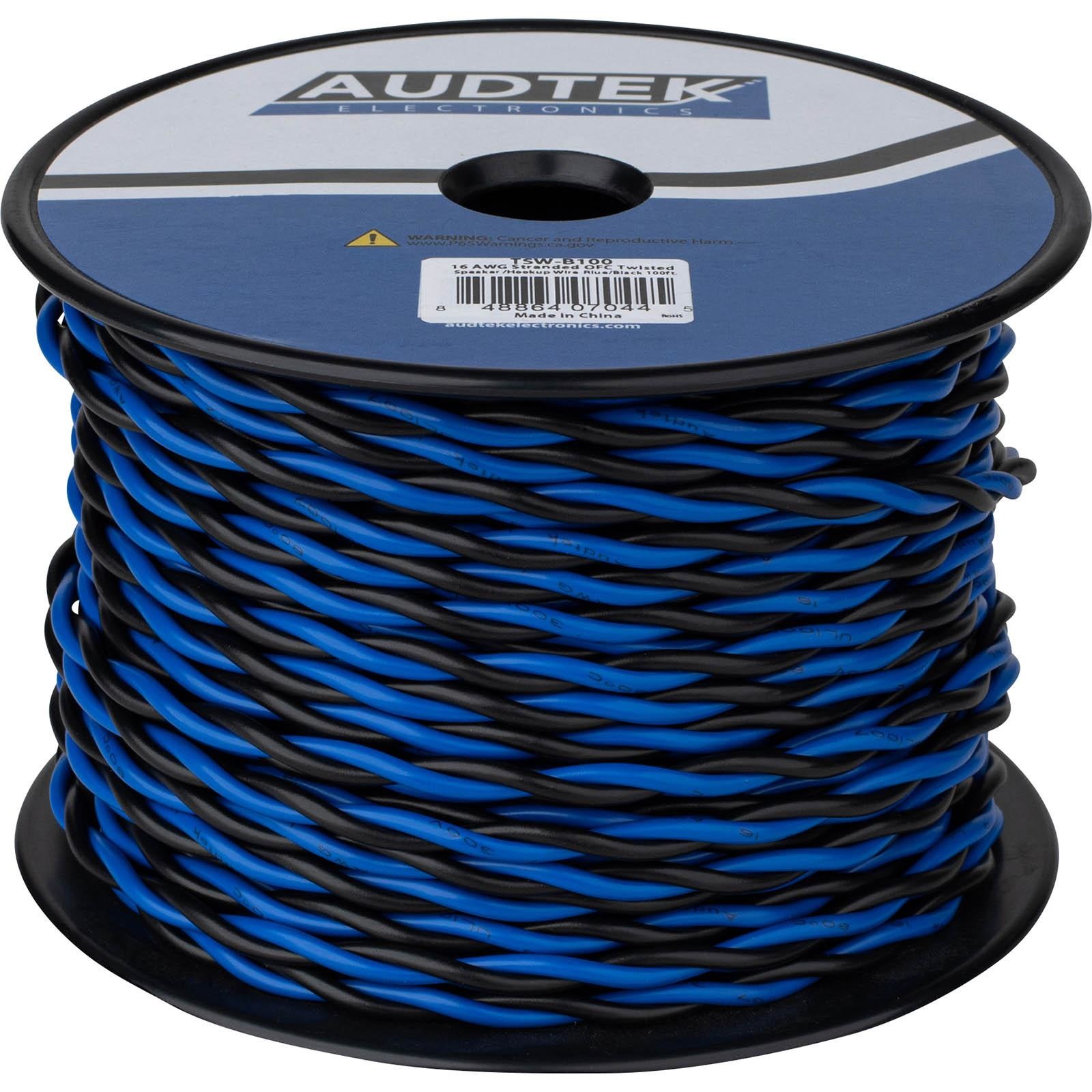 16 AWG Stranded OFC Twisted Pair Speaker Cabinet Hookup Wire Blue/Black per meter