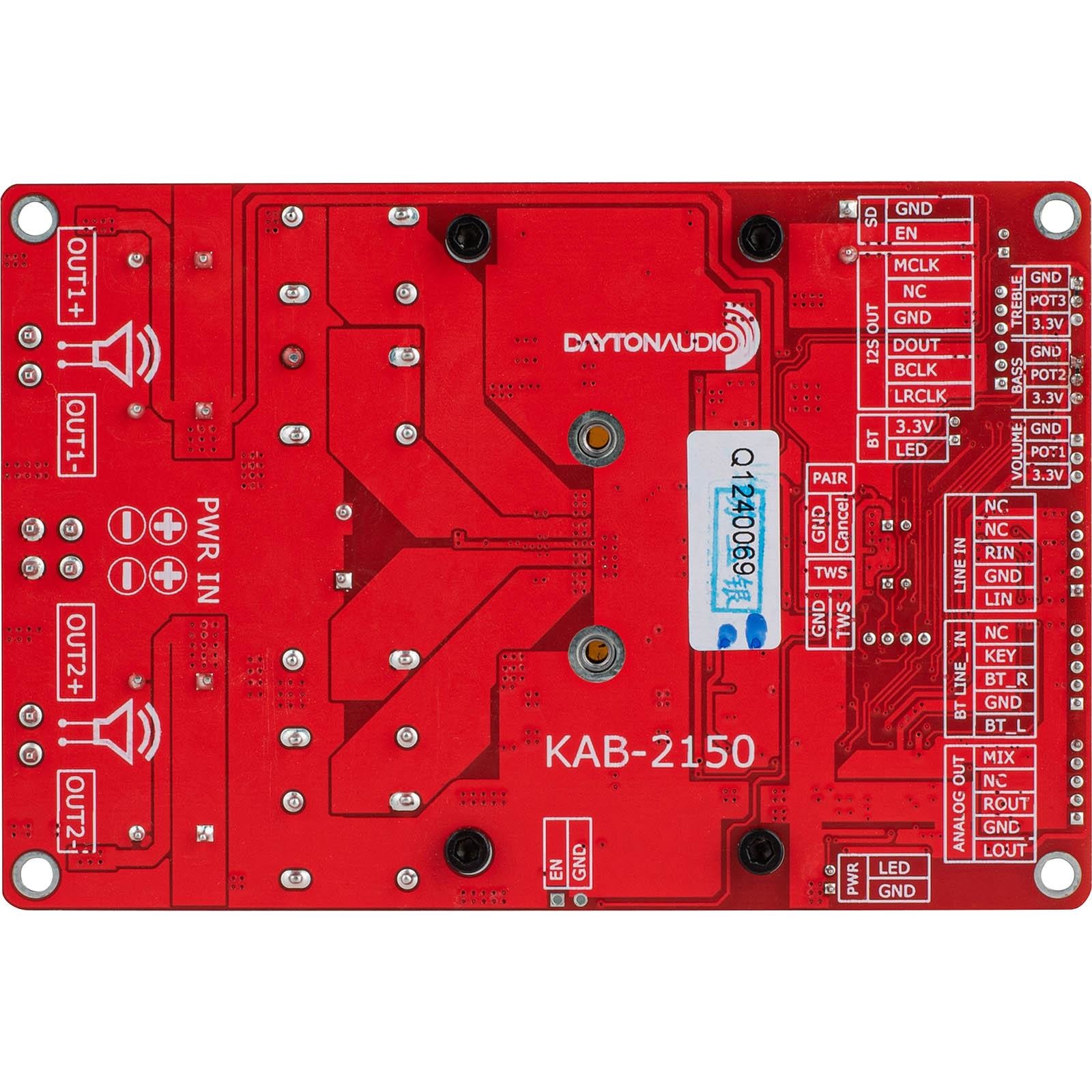 KAB-2150 2 x 150W Class D Bluetooth 5.0 Amplifier Board with Tone and Volume Controls