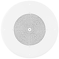 8" Ceiling Speaker with 70V Transformer & White Grill for Background Music, Paging, Alarm Signaling