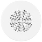 8" Ceiling Speaker with 70V Transformer & White Grill for Background Music, Paging, Alarm Signaling