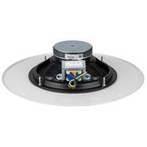 8" Ceiling Speaker with 70V Transformer & White Grill for Background Music, Paging, Alarm Signaling