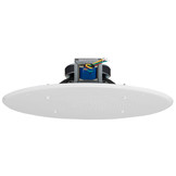 8" Ceiling Speaker with 70V Transformer & White Grill for Background Music, Paging, Alarm Signaling