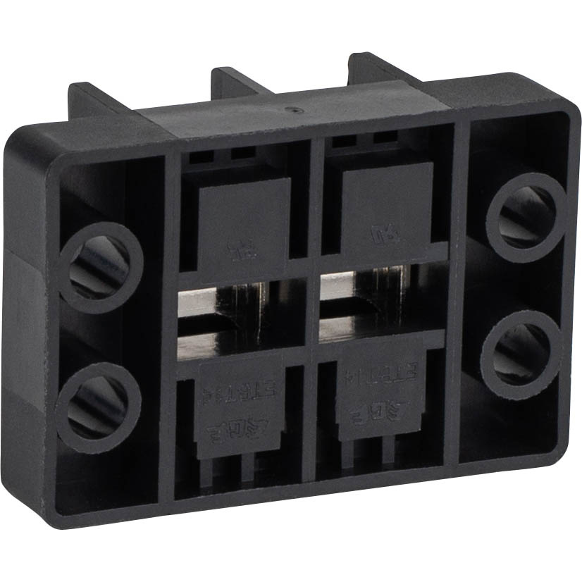 Terminal Strip 2-Pole 20A Half Screws and Half Male Quick Disconnect Terminals with Flip-Up Cover