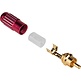 Gold Platted Brass RCA Super Plug Connector Red 8mm Cable Entry