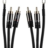 DMCG6 Premium Dual RCA Turntable Cable with External Ground Wire 180cm