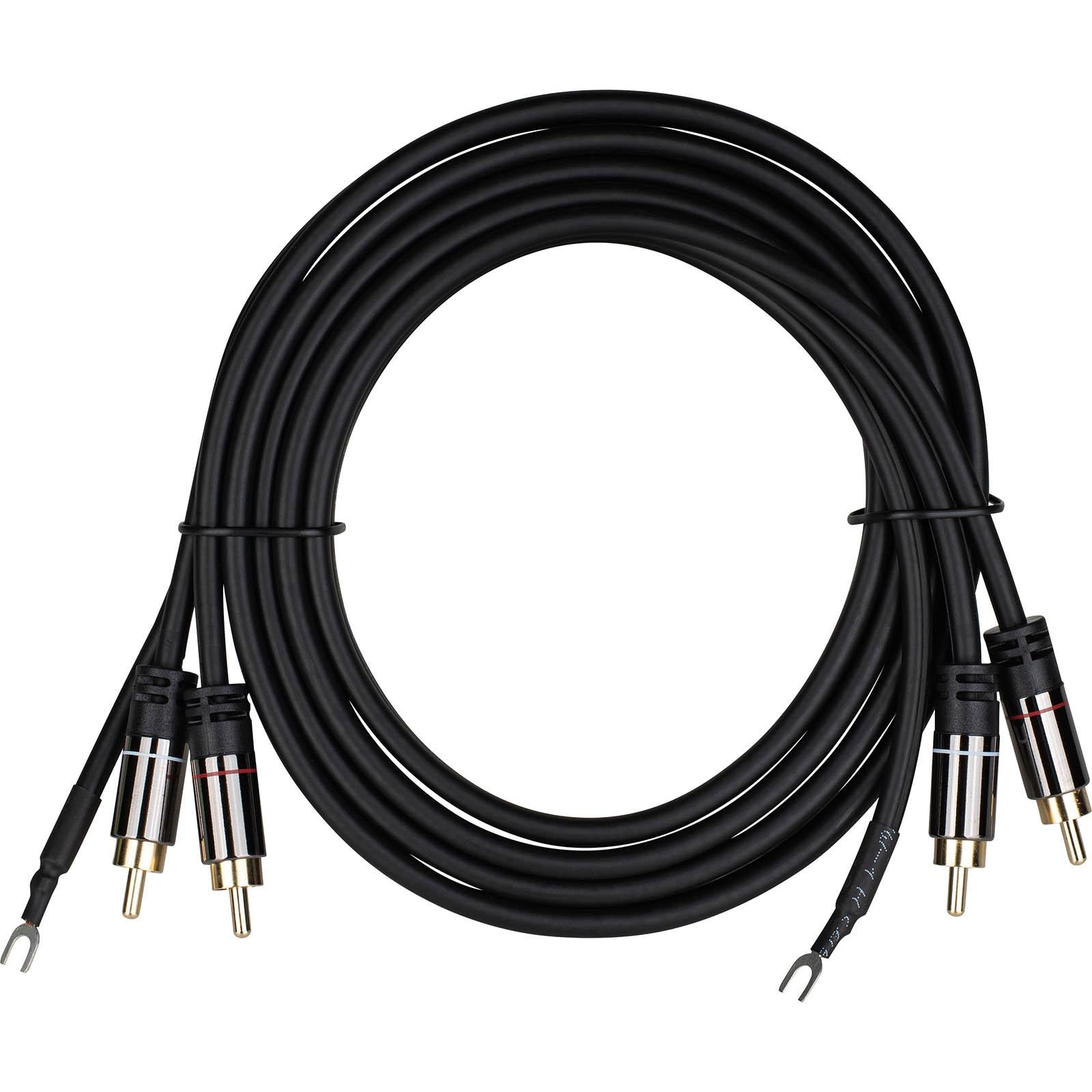 DMCG6 Premium Dual RCA Turntable Cable with External Ground Wire 180cm