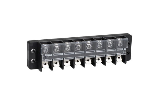 Terminal Strip 8-Pole 20A Half Screws and Half Male Quick Disconnect Terminals with Flip-Up Cover