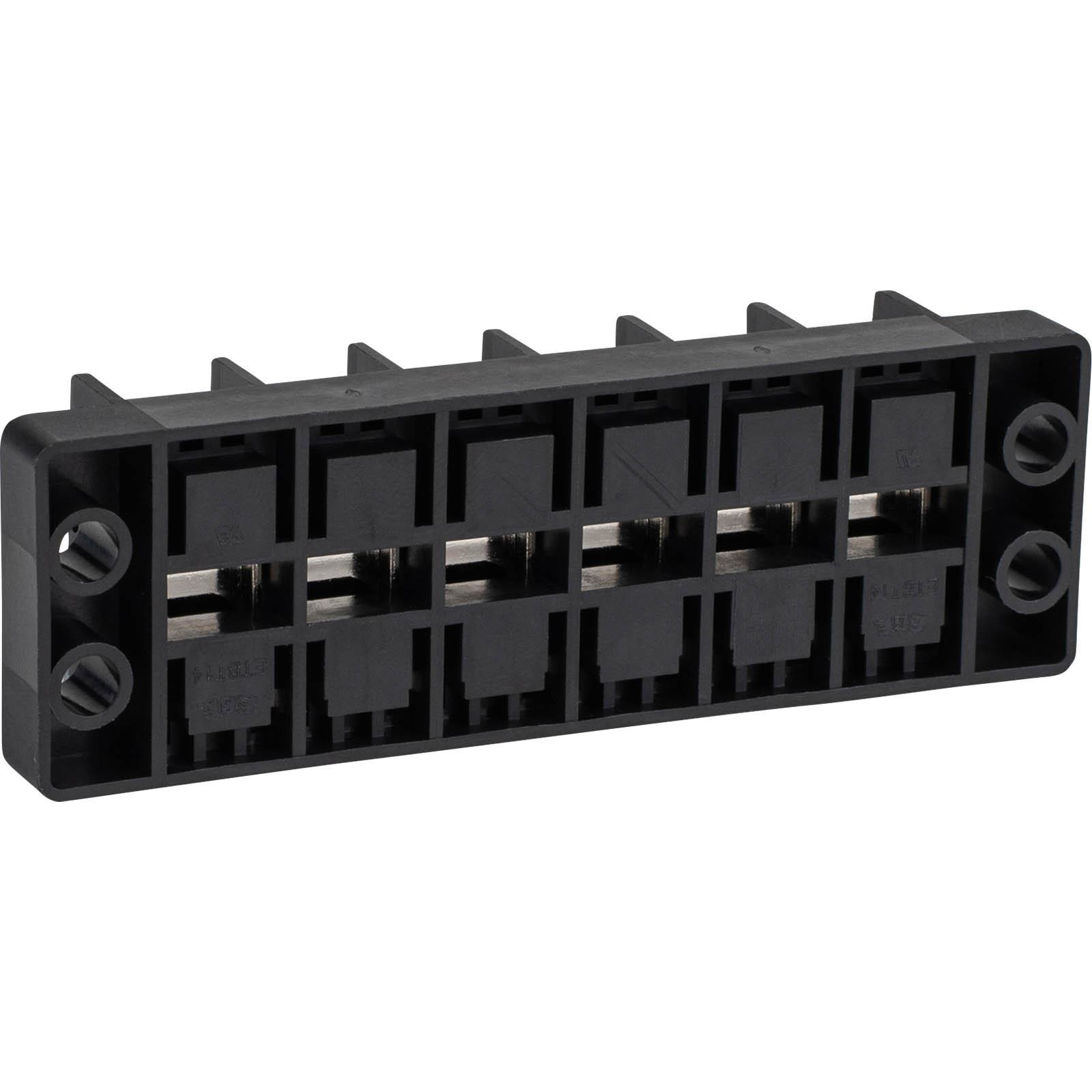 Terminal Strip 6-Pole 20A Half Screws and Half Male Quick Disconnect Terminals with Flip-Up Cover