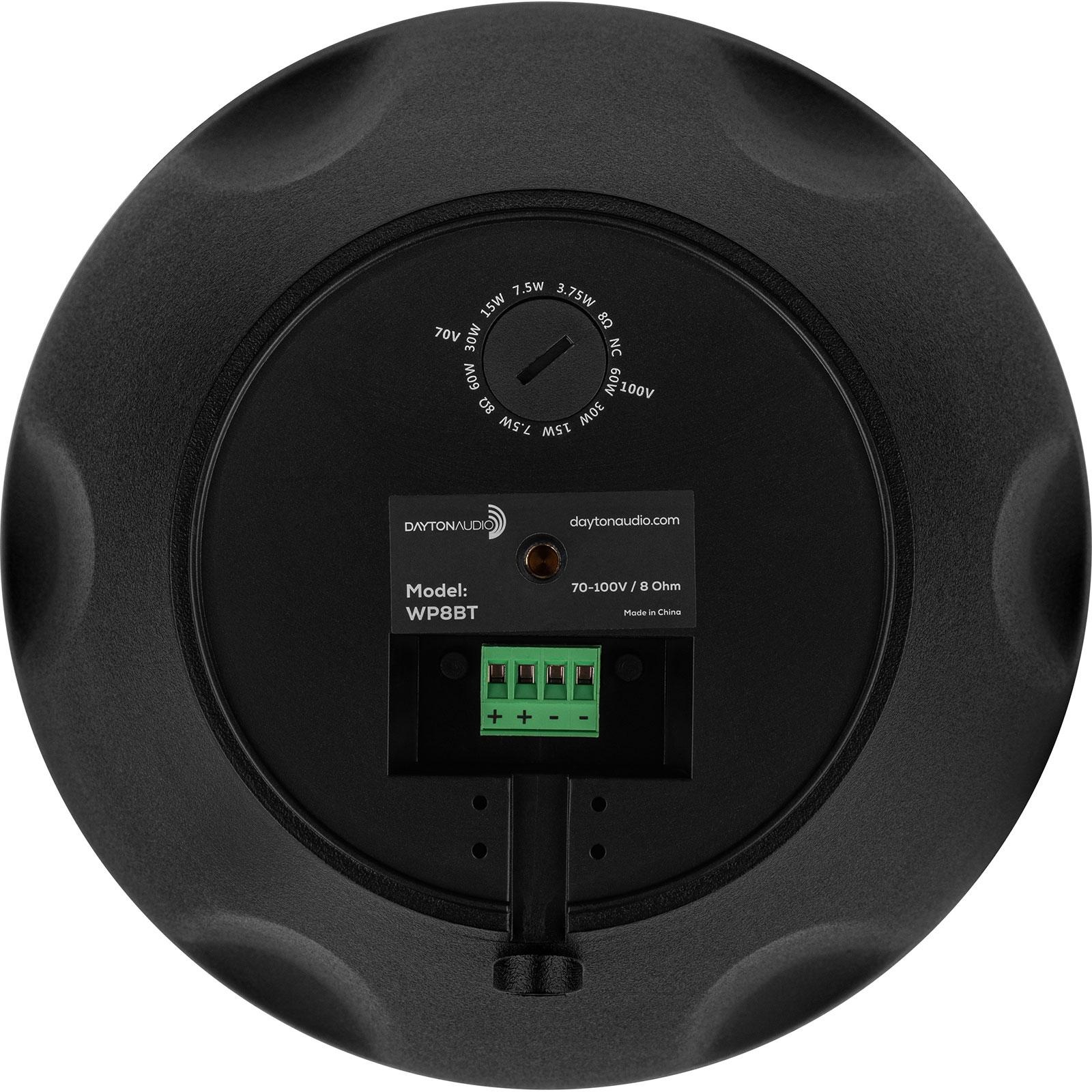 WP8BT 8" Warehouse/Retail Space Pendant Speaker 70V/100V with 8 Ohm Bypass Black