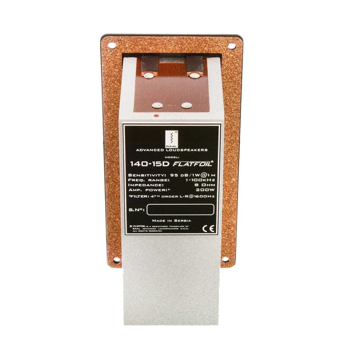 140-15D Flatfoil True Ribbon Tweeter with Amorphous Core