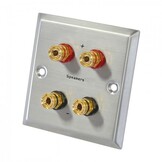 Double Loudspeaker Metal Wallplate Silver