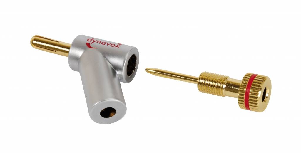 Angled Banana Plug Connector with Expandable Tip 2-Pair