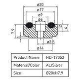 Aluminum Feet Silver 4 pcs.