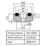 Aluminum Feet Black 4 pcs.