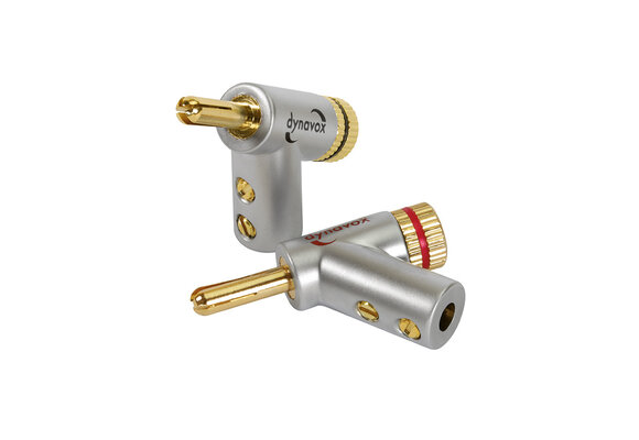 Angled Banana Plug Connector Expandable Tip 2-Pair