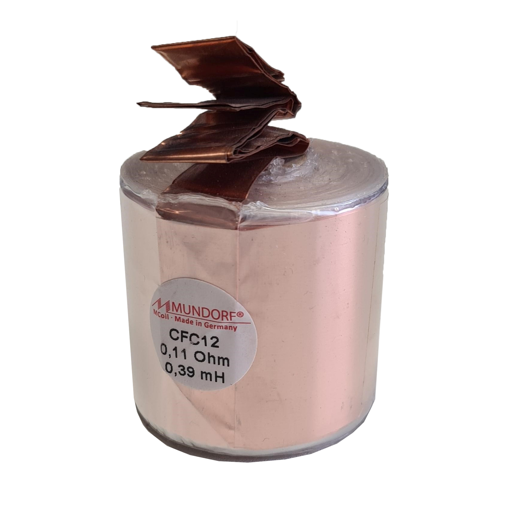 CFC12-0,39 | 0,39 mH | 0,11 Ω | 2% | 12 AWG | MCoil AirCore Kupferfolienspule