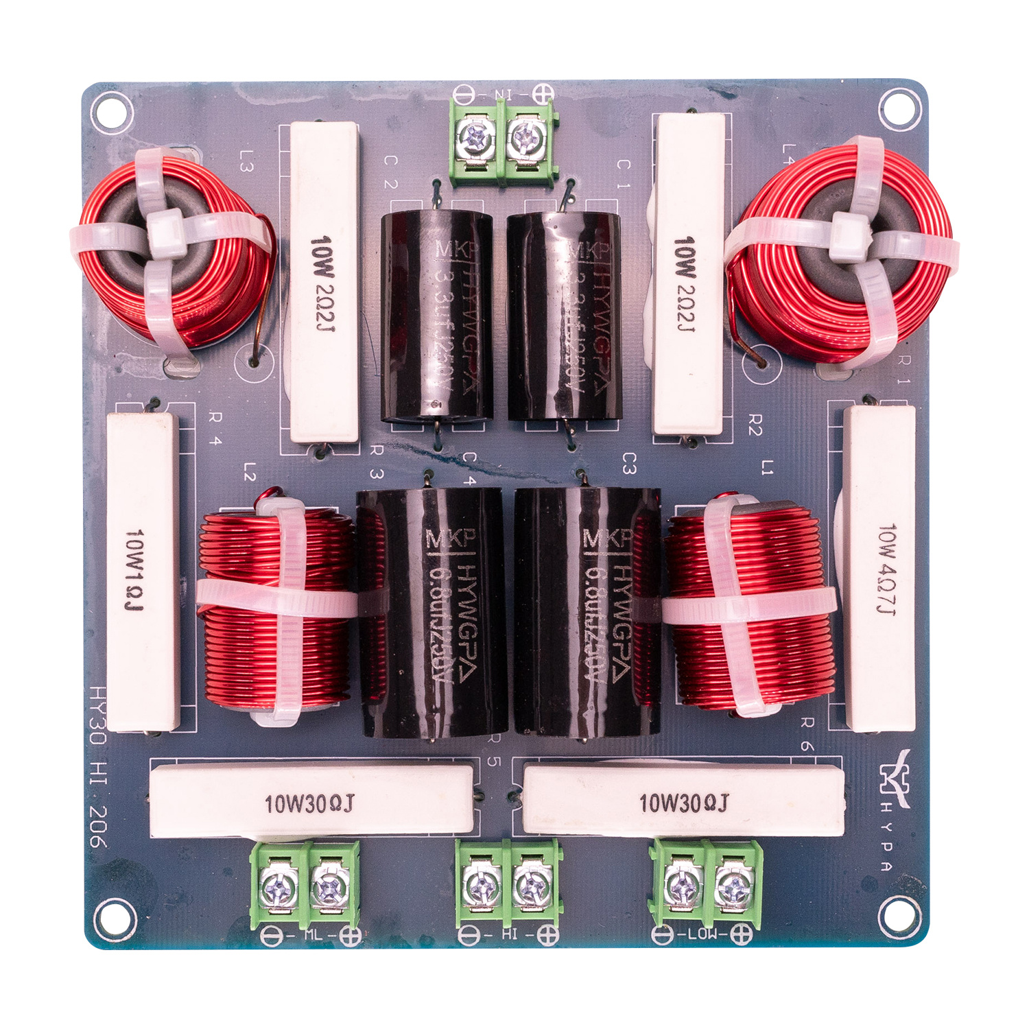 3-Way Assembled Crossover 1,000/3,200 Hz 8 Ohm