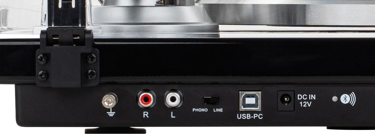 Belt Drive Turntable with USB, Bluetooth, Audio Technica AT-VM95E Cartridge - Gloss Black